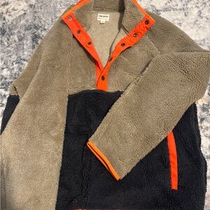 Todd Snyder Tan and Black Fleece with Orange Highlights